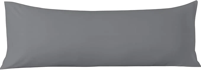 Exceptional Comfort Beddings Body Pillowcase Organic Cotton 600 Thread Count Sateen Soft Cooling Grey 1-Pack Hidden Zipper Closure Hotel Quality Fade amp Shrink Resistant 20 x 54 Inches Environmentally Friendly