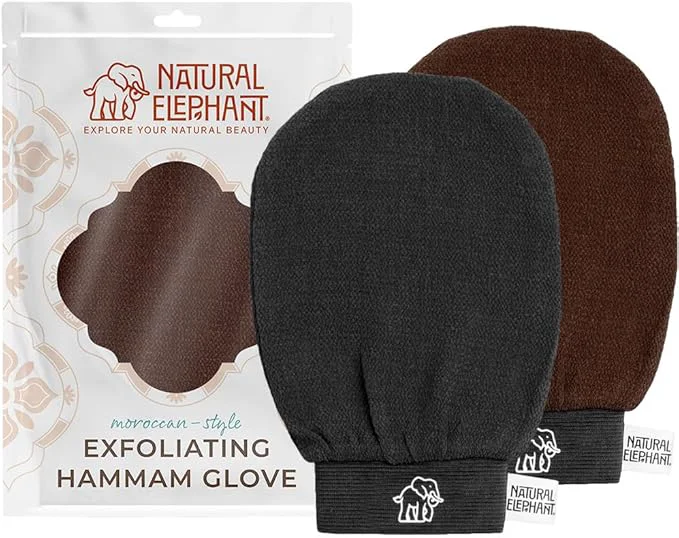 Pure Natural Elephant Exfoliating Hammam Glove Moroccan Kessa Body Scrub Functional