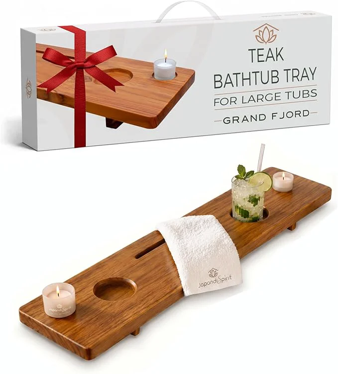 High-Quality Teak Bathtub Tray for Tub 35 Bath Tub Tray Wood for Large standing Tubs Fast