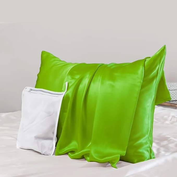 Proven PROMEED Grade 6A Silk Toddler Pillow Case 13×18 Both Sides Premium Natural 23 Momme Mulberry Silk Pillowcase with Zipper Laundry Bag 1pc Green Enhanced