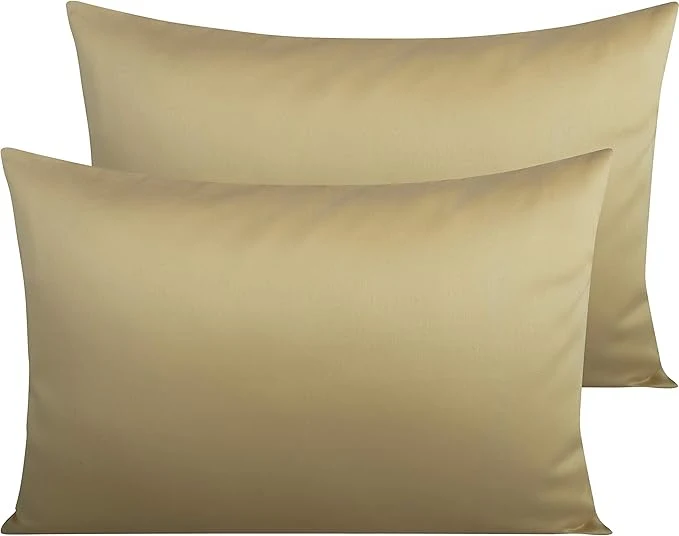 Clean NTBAY Egyptian Cotton Queen Pillowcases – Set of 2 500 Thread Count Cotton Pillowcases – Soft and Breathable Envelope Closure Pillow Cases – 20×30 Pillow Covers for Bed Khaki Genuine
