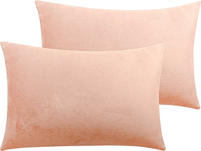 Responsible NTBAY Zipped Velvet Toddler Pillowcases 2 Pack Cozy Luxury Flannel Plush Travel Pillow Cases 13×18 Inches Light Pink Classic