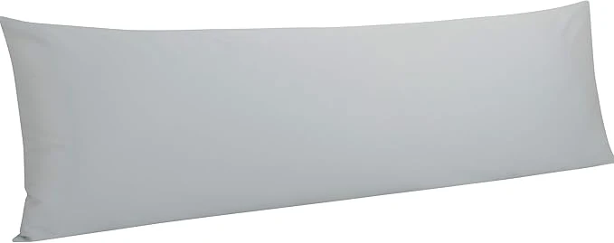 Functional NTBAY Egyptian Cotton Body Pillowcase – 500 Thread Count Cotton Body Pillow Cover – Soft and Breathable Envelope Closure Body Pillowcase for Adults 20×54 Inches Light Grey Easy-to-Use
