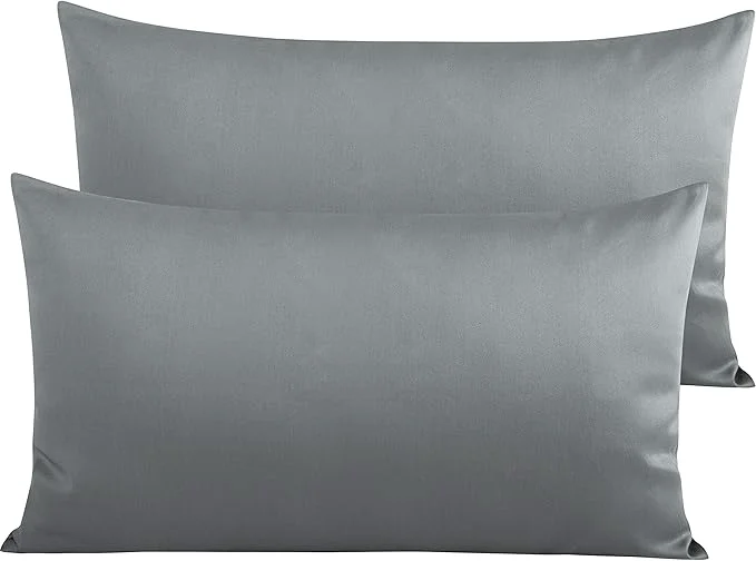 Premium NTBAY Egyptian Cotton King Pillowcases – Set of 2 500 Thread Count Cotton Pillowcases – Soft and Breathable Envelope Closure Pillow Cases – 20×36 Pillow Covers for Bed Dark Grey Proven