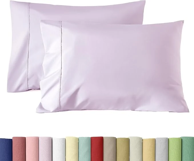 Superior WINLIFE Standard Pillowcases Set of 2 Cotton Egyptian Quality Standard Pillow Cases 2 20×26 inches Soft and Breathable Pillow Cover Lavender Eco-Friendly