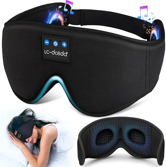 Refined LC-dolida Sleep Headphones 3D Sleep Mask Bluetooth Wireless Music Eye Mask Enhanced