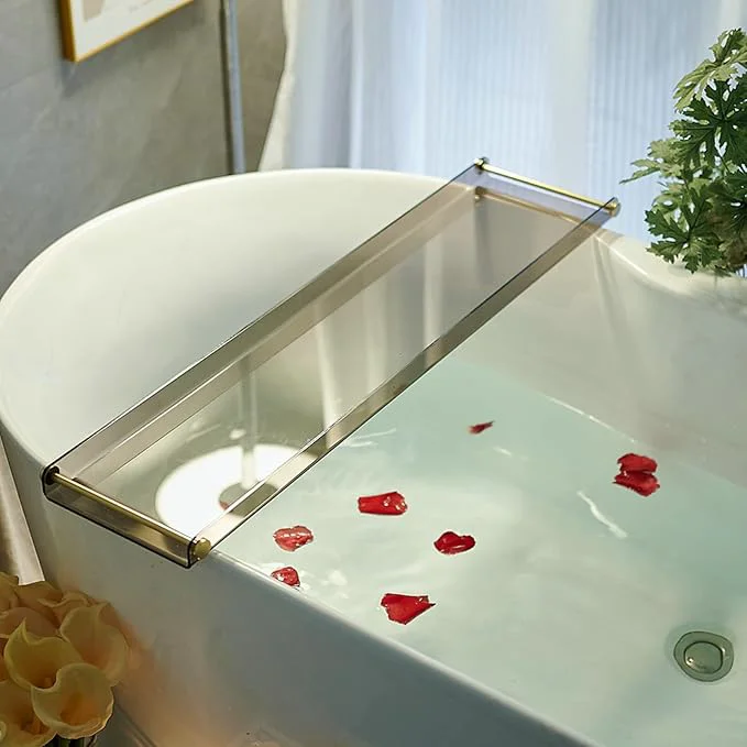 Superior Acrylic Bathtub Tray Caddy Luxury Bathroom Organizer Tablet Holder SHUNLI Professional