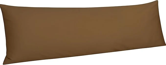 High-Performance NTBAY Egyptian Cotton Body Pillowcase – 500 Thread Count Cotton Body Pillow Cover – Soft and Breathable Envelope Closure Body Pillowcase for Adults 20×54 Inches Brown Outstanding