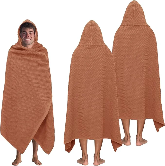 Versatile COTTON CRAFT Hooded Bath Towel – 2 Pack Oversized 35×70 Waffle Weave Towel Original