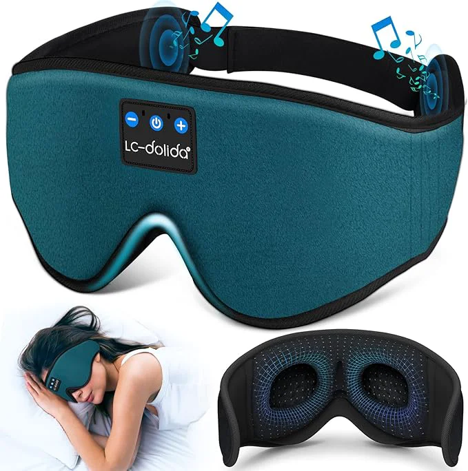 Fine Crafted Sleep Mask with Bluetooth Headphones LC-dolida Sleep Headphones Bluetooth Quality