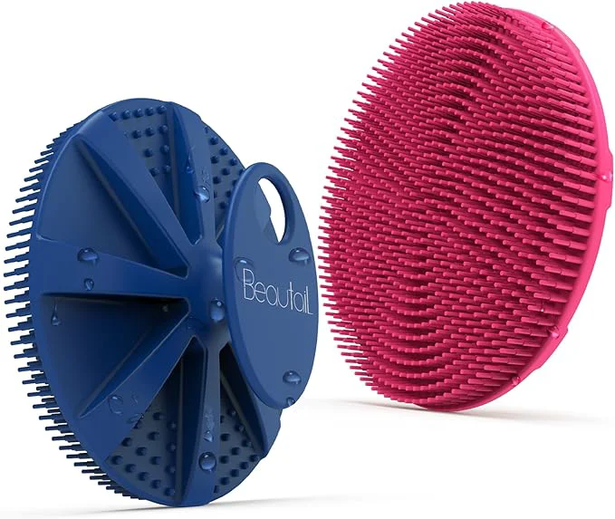 Casual Silicone Body Scrubber 2 Pack BEAUTAIL Shower Bath Scrubber More Hygienic High-Grade