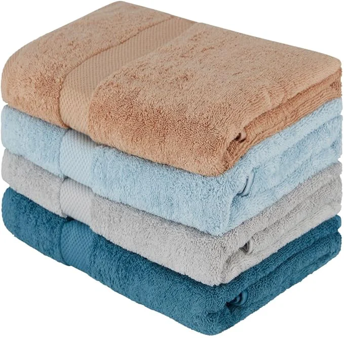 Quality BolBom Towels 4 Pack Medium Bath Towel Set 27 X54 Inches 500 GSM Ring Specialty