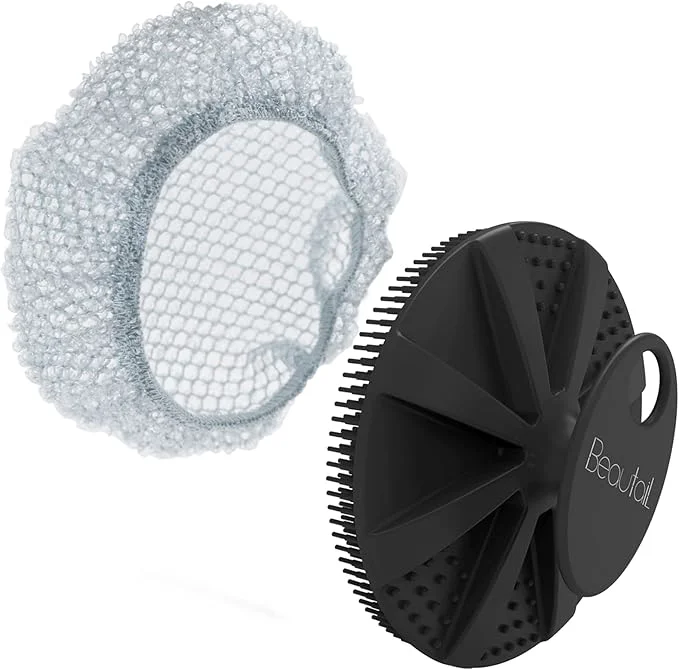 Green Silicone Body Scrubber with Scrub Net BEAUTAIL 2 Pack – Rich Foam and Practical