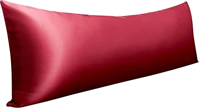 Elite NTBAY Satin Body Pillowcase for Hair and Skin Luxurious and Silky Pillow case with Envelope Closure 20×54 Inches Wine Red Breathable