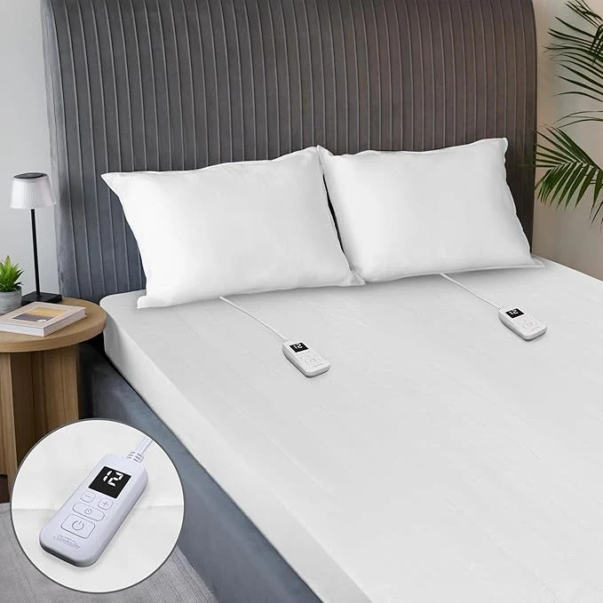 Dependable Sunbeam Electric Restful Quilted Heated Mattress Pad Queen 80 quot x 60 quot 12 Heat Settings 12-Hour Auto Shut-Off Extra-Cozy Fabric Deep Pocket Fit Machine Washable Innovative