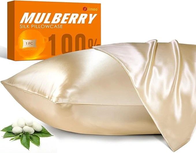 Breathable Mulberry Silk Pillowcase for Hair and Skin 22 Momme Pure Natural Silk Pillow Case Both Sided with Zipper Pillow Cover for Women Mom Men Beige King 20 39 39 ×36 39 39 1 Pack Genuine