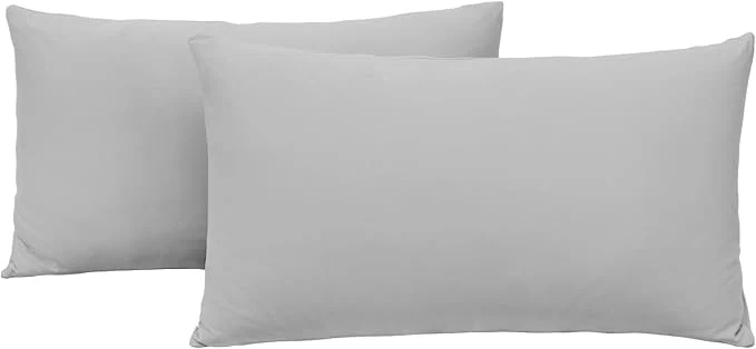 Exceptional Jersey Knit Small Pillow Cases 2 Pack – Fit for 12×16 12×20 13×18 or 14×20 Sized Travel Toddler Pillows Ultra Soft Mini Envelope Microfiber Pillowcases Set of 2 Light Gray Trendy