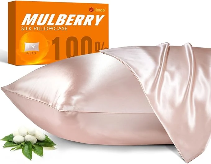 Reusable Mulberry Silk Pillowcase for Hair and Skin 22 Momme Pure Natural Silk Pillow Case Both Sided with Zipper Pillow Cover for Women Mom Men Light Pink Standard 20 39 39 ×26 39 39 1 Pack Contemporary