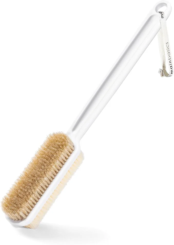 Excellent MainBasics Back Scrubber for Shower Long Handle Body Brush Green