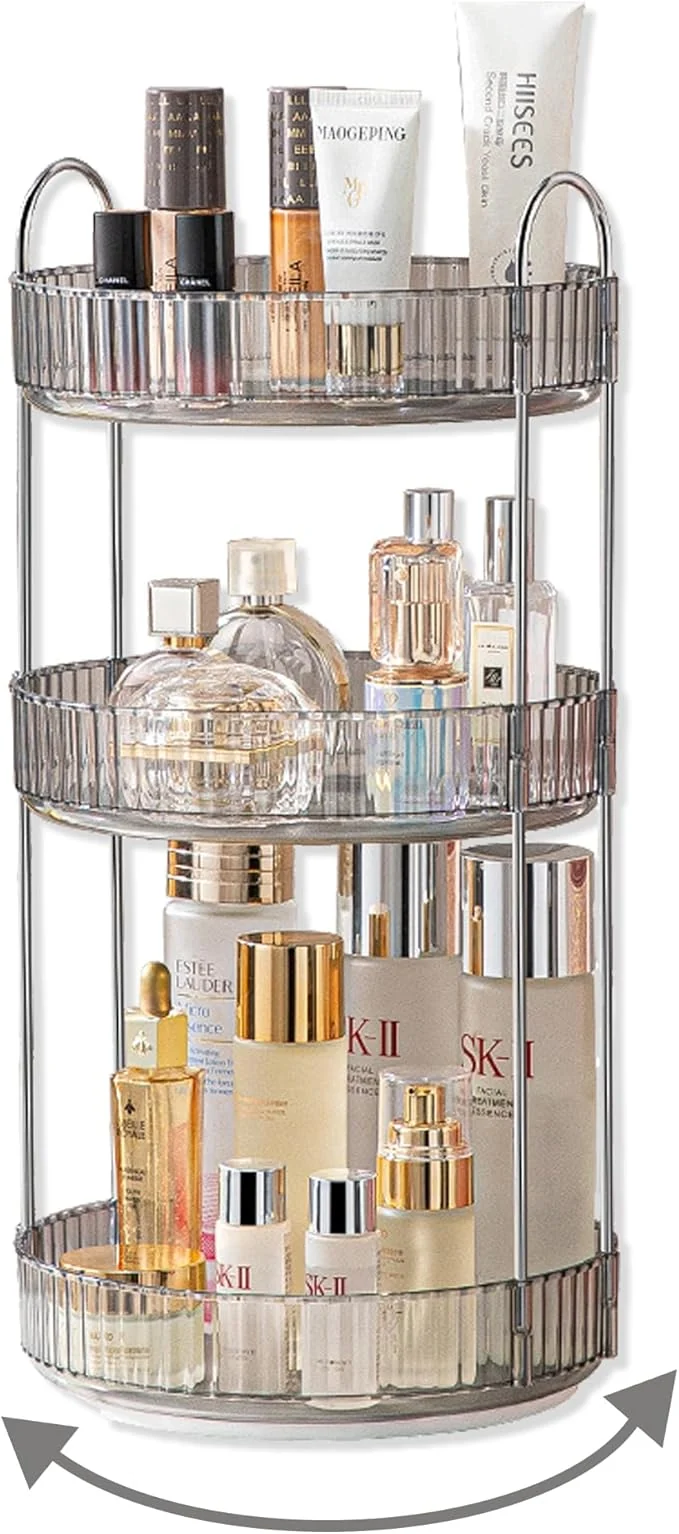 Carefully Designed Asayuee 360 Rotating Makeup Organizer 3 Tier Large Capacity Make Up Organizers Consistent