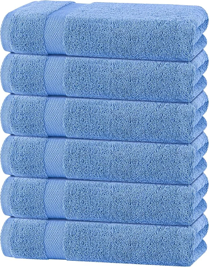 User-Friendly White Classic Wealuxe Light Blue Bath Towels 24×50 Inch Cotton Towel Set Versatile