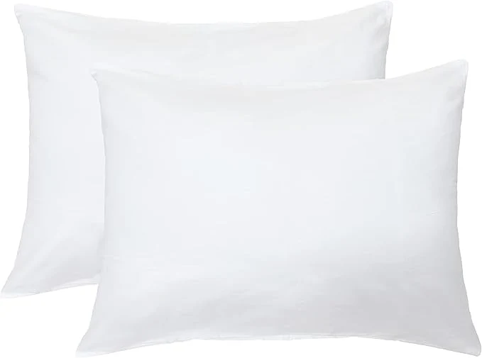 Premium iMaylex Soft Egyptian Cotton Zipper Pillow Case Cozy and Lightweight Pillowcase Set of 2 White Queen 20 quot x 30 quot Sustainable