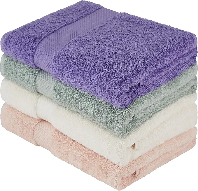 Healthy BolBom Towels 4 Pack Medium Bath Towel Set 27 X54 Inches 500 GSM Ring Genuine