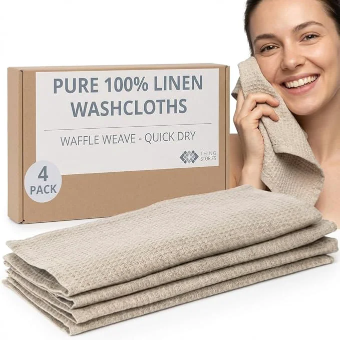 First-Class Flax Linen Washcloths for Bathroom Stylish