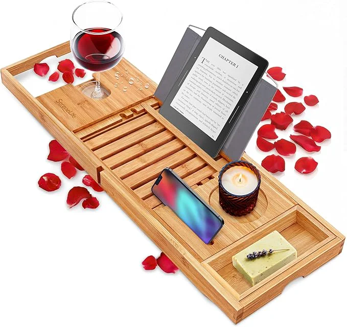 Stylish SereneLife Premium Bathtub Tray Caddy Expandable Bath Tray Unique House Elite