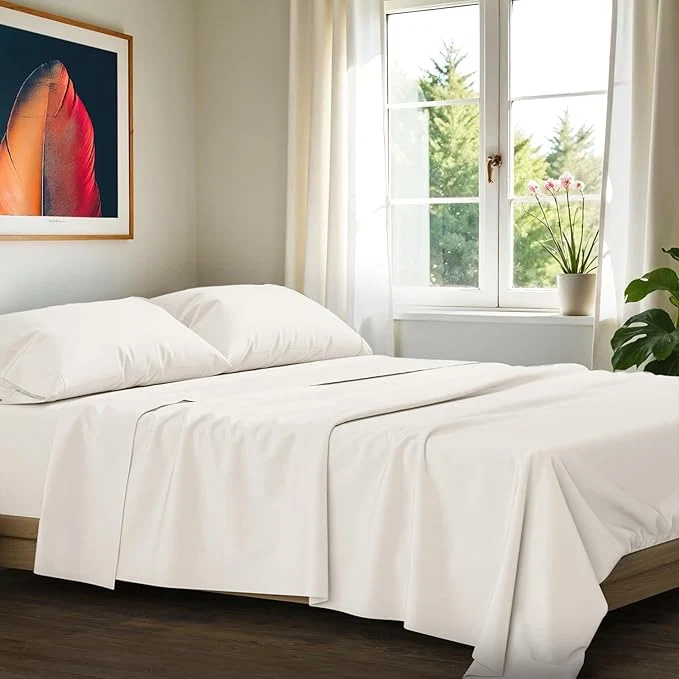 Reusable Ashton Sheets Egyptian Cotton Sheets King Size – 1200 Thread Count King Size Sheets Set Egyptian Cotton 4 PC Luxury Bedsheet Ivory Soft Cooling 17 quot Deep Pocket Sateen Weave Bedsheet Set Natural