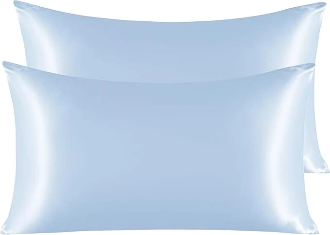 Durable NTBAY 2 Pack Satin King Pillowcases for Hair and Skin Luxurious and Silky Pillow Cases with Envelope Closure 20×36 Inches Aqua Fine