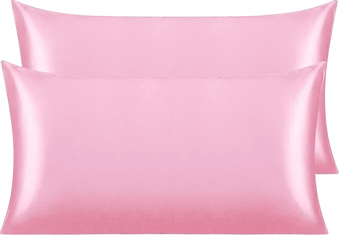 Long-Lasting NTBAY 2 Pack Satin King Pillowcases for Hair and Skin Luxurious and Silky Pillow Cases with Envelope Closure 20×40 Inches Pink Recyclable