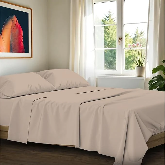 Dependable Ashton Sheets Egyptian Cotton Sheets King Size – 1200 Thread Count King Size Sheets Set Egyptian Cotton 4 PC Luxury Bedsheet Taupe Soft Cooling 17 quot Deep Pocket Sateen Weave Bedsheet Set Functional