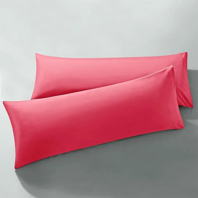 Innovative MILVOWOC 2Pcs Brushed Microfiber Body Pillowcases – 20 x 55 Inch Hot Pink Pillow Case Set Non Slip Envelope Pillow Cover with Moisture Absorption and Anti-Wrinkle Machine Washable Flexible