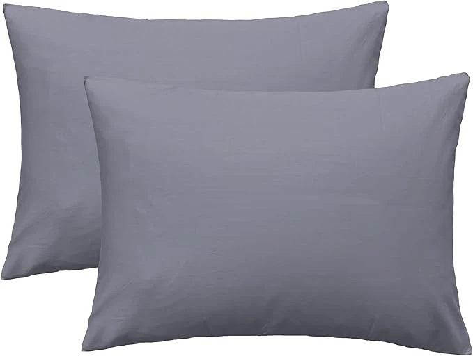 Enhanced iMaylex Soft Egyption Cotton Zipper Pillow Case Cozy and Lightweight Pillowcase Set of 2 Grey Standard 20 quot x 26 quot Convenient