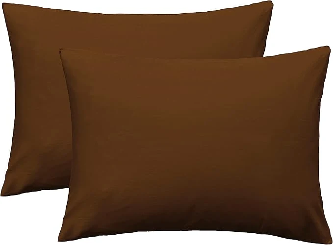 Recyclable iMaylex Soft Egyptian Cotton Zipper Pillow Case Cozy and Lightweight Pillowcase Set of 2 Coffee Queen 20 quot x 30 quot Long-Lasting
