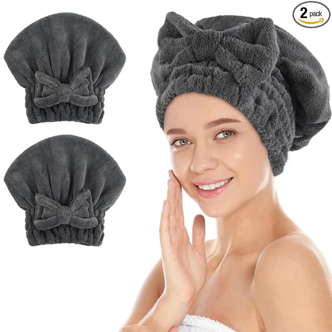 Excellent SUNLAND Large Microfiber Hair Drying Caps Stylish