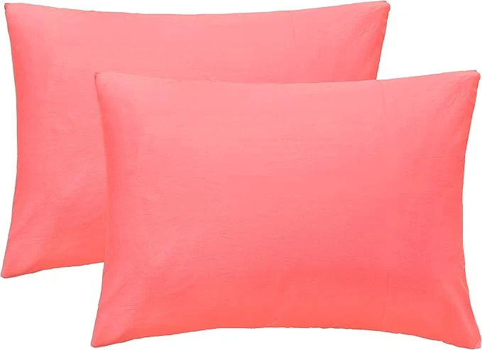Carefully Designed iMaylex Soft Egyptian Cotton Zipper Closure Pillowcases Cozy and Lightweight Pillow Case Set of 2 Coral Pink Standard 20 quot x 26 quot Dependable