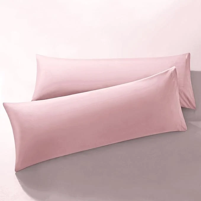 Responsible MILVOWOC 2Pcs Brushed Microfiber Body Pillowcases – 20 x 48 Inch Dusty Pink Pillow Case Set Non Slip Envelope Pillow Cover with Moisture Absorption and Anti-Wrinkle Sustainable