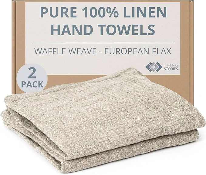 Trendy European Linen Hand Towels Fine Crafted