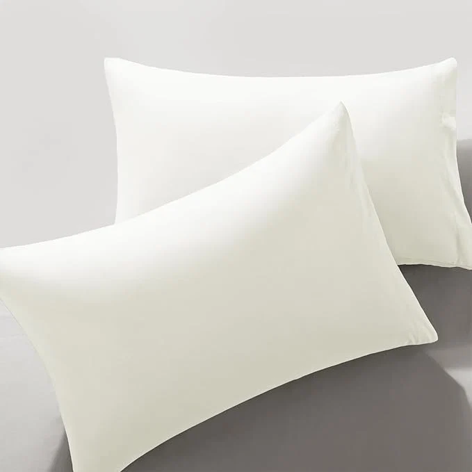 Fine MILVOWOC 2Pcs Brushed Microfiber Queen Pillowcases – 20 x 30 Inch White Pillow Case Set Non Slip Envelope Pillow Cover with Moisture Absorption and Anti-Wrinkle Verified