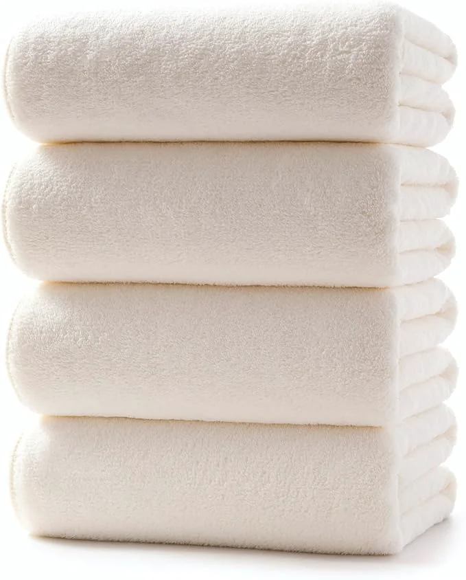 Elite Lumimi Towels 4 Pack Soft Microfiber Bath Towel Set Salon Gym Yoga Travel Very Organic