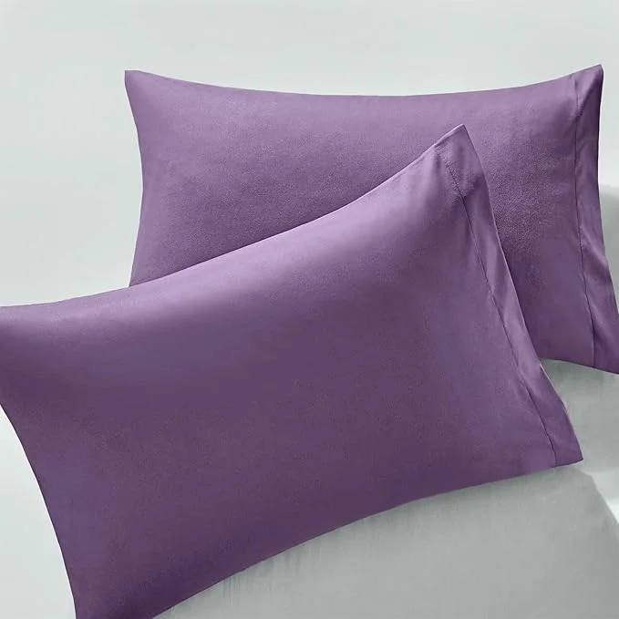 Contemporary MILVOWOC 2Pcs Brushed Microfiber Queen Pillowcases – 20 x 30 Inch Purple Pillow Case Set Non Slip Envelope Pillow Cover with Moisture Absorption and Anti-Wrinkle Long-Lasting