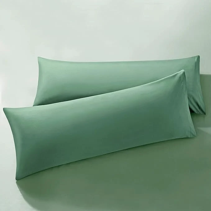 Premium MILVOWOC 2Pcs Brushed Microfiber Body Pillowcases – 20 x 48 Inch Dark Green Pillow Case Set Non Slip Envelope Pillow Cover with Moisture Absorption and Anti-Wrinkle Original