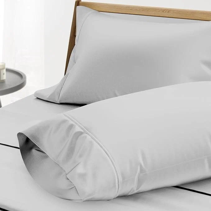 Selected Thread Spread Egyptian Cotton King Size Pillow Cases Set of 2 – Luxury 1000 Series Paradise Collection Pillow Cases King Size Silver Grey Soft Cooling Hotel Egyptian Cotton Pillowcases Specialty