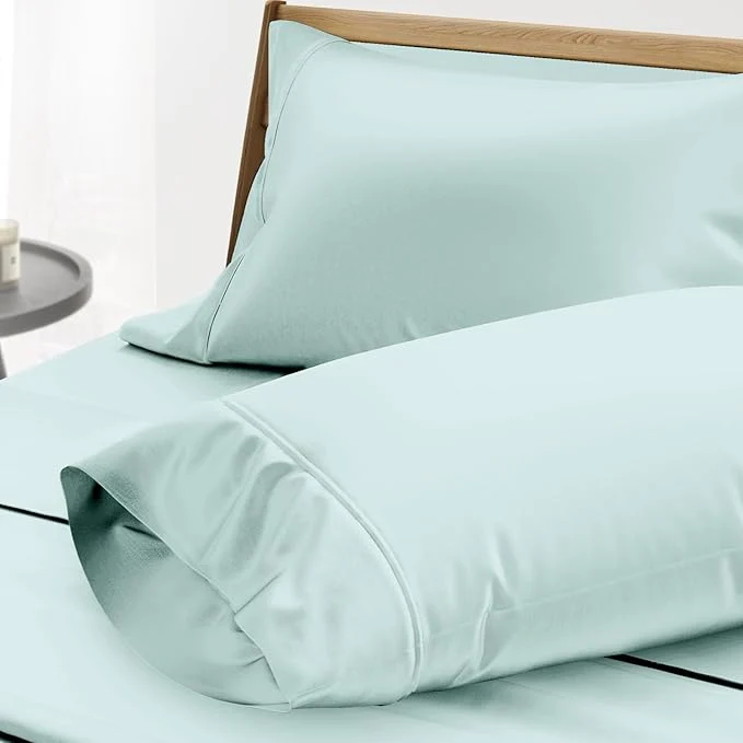 Top-Quality Thread Spread Egyptian Cotton King Size Pillow Cases Set of 2 – Luxury 1000 Series Paradise Collection Pillow Cases King Size Sea Foam Soft Cooling Hotel Egyptian Cotton Pillowcases User-Friendly