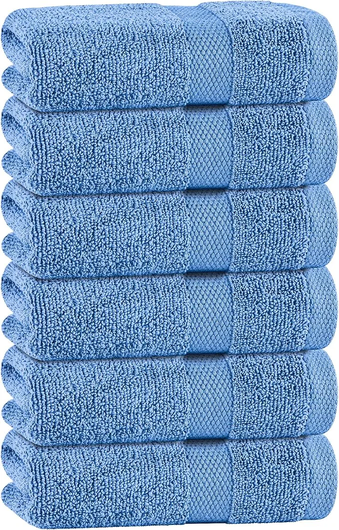 Soft White Classic Light Blue Hand Towels Stylish