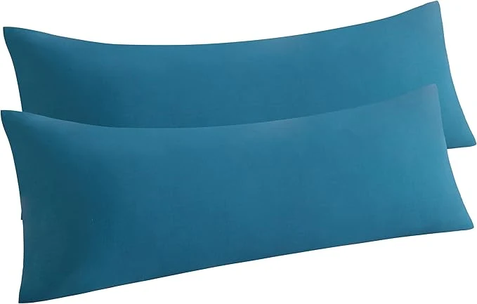 Official NTBAY Body Pillow Cases Set of 2 2 Pack Brushed Microfiber 20×54 Pillow Cases Soft Wrinkle Fade Stain Resistant Teal Blue Pillow Cases with Envelope Closure 20×54 Inches Teal Blue Original