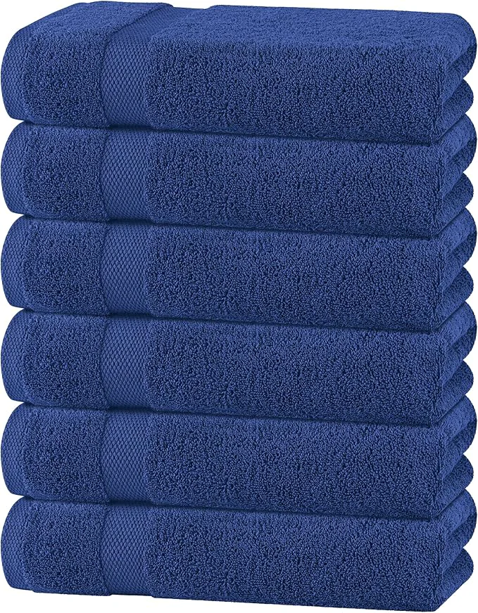 First-Class White Classic Wealuxe Navy Blue Bath Towels 24×50 Inch Cotton Towel Set Elegant