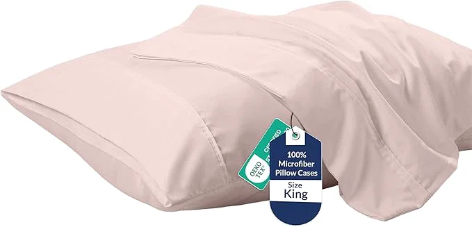 Quality Royale Linens King Pillowcase Set of 2 – Bed Pillow Cover – 20 quot x 40 quot -Pink Pillowcases – 1800 Brushed Microfiber Wrinkle amp Fade Resistant – Soft amp Cozy- King Size Pillow Case Pink Genuine